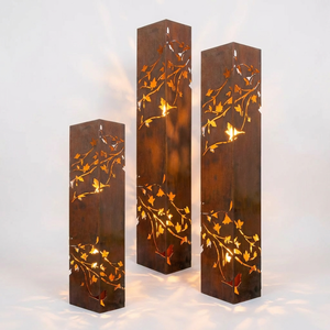 Lámpara de Jardín de Acero Corten, Decorativa para Exteriores, Lámpara Metálica Hueca para Paisajismo - Product Image 1