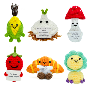 Crochet Cartoon Food Gift for Christmas New Year Halloween Chinese New Year-Handmade Artificial Textile Fabric Crafts