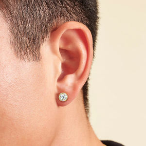 Envío Gratis, Pendientes de Plata de Ley 925 con Diamantes de Laboratorio Halo de 1.0CT y 2.0CT, Oro Blanco Vermeil, Joyería para Hombre y Mujer, VVS GRA, Moissanita - Product Image 5