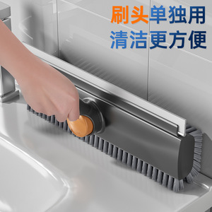 Brosse de nettoyage pour sols et interstices Dropshipping Shopify, épurateur à poils durs épaissis, raclette 2-en-1 avec poils en forme de V - Product Image 6