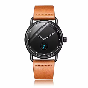 simple design classic stainless steel men quartz <b>watch</b> with retro lather strap good price customized logo - Product Image 6