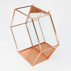 Espejo colgante de pared hexagonal, estantes flotantes de Metal personalizables, oro rosa y plata - Product Image 6