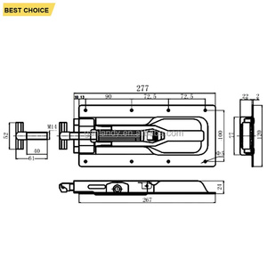 Serrure de loquet de porte à palette en acier à bas <span class=keywords><strong>prix</strong></span> GL-12158 serrure de loquet encastrée avec serrure à glissière à boulon en T - Product Image 5
