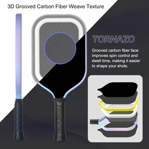 Pickleball Pro 4 FitSpark con Núcleo de Panal sin Bordes de 16 mm, Anillo de Potencia Portátil de Doble Zona, Textura de Fibra de Carbono Ranurada en 3D - Product Image 6