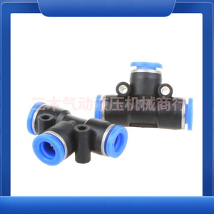 Raccord pneumatique en plastique Fiter Pe de type T à trois voies 468101216mm - Product Image 3