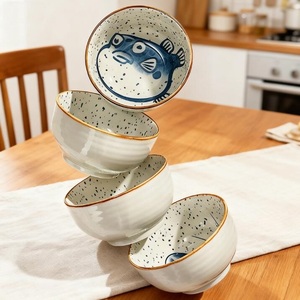 Ceramic Tableware Wedding Party Creative Pattern Bowls and Dishes Sets Japanese Style Porcelain <b>Dinnerware</b> Set - Product Image 1