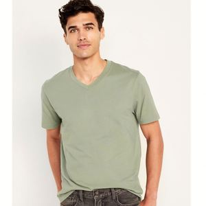 T-shirt promotionnel d'usine 100% coton respirant, vente en gros, faible MOQ, personnalisez votre propre logo, t-shirt col en V - Product Image 4
