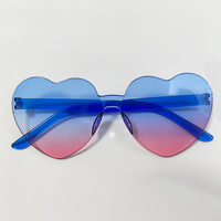 HOOJOKER Lunettes Cœur Bicolores Jour de l'Indépendance Américaine, Modèle en Plastique D-960, Accessoires Amusants et Festifs