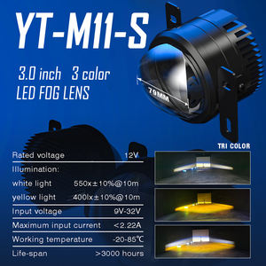 Luz LED <span class=keywords><strong>antiniebla</strong></span> para coche, accesorios para coche, <span class=keywords><strong>faros</strong></span> delanteros impermeables, sistema de iluminación automático, blanco y amarillo, luces de lente de 12V para lámparas Ford y Toyota - Product Image 5