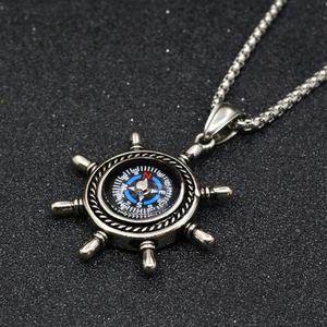 Collar de Cadena de Acero Inoxidable Vintage para Hombre, Colgante de Brújula Posicionable de Moda 2024 de Alta Calidad, Joyería Hip-Hop para Hombre - Product Image 3