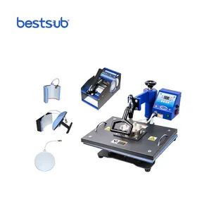 BestSub Printing Heat Press Transfer 5-in-1 Combo Digital Sublimation Plate T Shirt Tumbler Bottle Mug Printing Machine