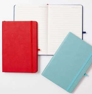 Высококачественный ежедневник формата А5 из искусственной кожи с прошитым переплетом, бумагой без древесной массы, возможностью выбора цвета и эластичной резинкой - Product Image 4