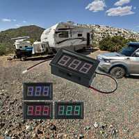 Voltmeter LED Digital 0.56 inci, dua kawat jarak DC4.5V-30.0V, perlindungan koneksi balik, ukuran suhu dan tegangan DC