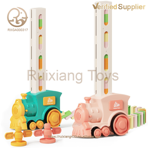 Ensemble de blocs de train à dominos automatiques musicaux en plastique pour enfants, vente en gros, pour 5-7 ans, unisexe, jeu éducatif de dominos - Product Image 3