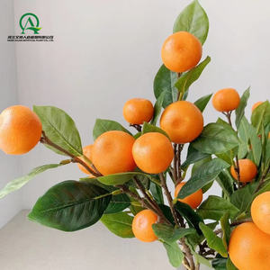 Branches de fruits oranges artificielles avec tige en plastique feuilles vertes Festival Restaurant modèle Vase maison fête Table bureau décor - Product Image 4