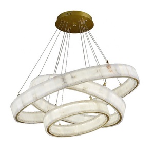 Sala de estar Villa alabastro anillo de tres niveles círculo candelabro de mármol español hoteles candelabros de anillo remoto y luces colgantes - Product Image 5