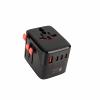 Adaptateur de voyage universel GaN 20W, convertisseur de prise de voyage mondial avec 3 ports USB A et 1 port Type C pour plus de 180 pays