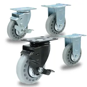 JP Medium Duty 150kg Load Capacity 4 Inch Swivel Plate Pu Caster Wheel