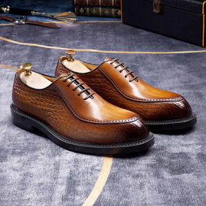 Zapatos Derby de Cuero para Hombre, Nuevo Estilo Versátil, Punta Redonda, Tacón Grueso, con Cordones, Zapatos de Cuero con Construcción Goodyear para Hombre - Product Image 5