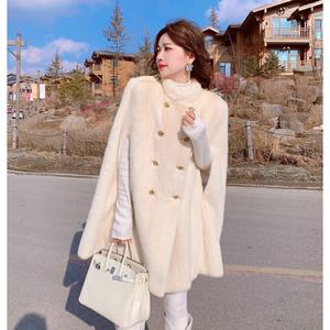 Mantella di <span class=keywords><strong>Visone</strong></span> Lussuosa Prodotta Artigianalmente, Elegante Cappotto in Vera <span class=keywords><strong>Pelliccia</strong></span> con Spalle Scoperte, Texture Morbida, <span class=keywords><strong>Pelliccia</strong></span> di <span class=keywords><strong>Visone</strong></span> Naturale - Product Image 5