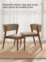 Ensemble table et chaises de balcon en bois massif, trois pièces, empilable, design moderne, mobilier pour petits appartements ZY006