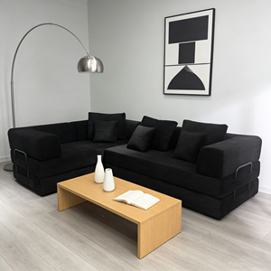 Canapé convertible modulaire en velours Unisofa, style nordique moderne, en forme de L, avec cadre en mousse non gonflable, vente en gros - Product Image 1