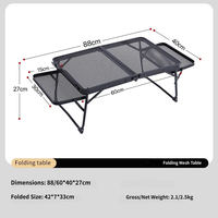 Table de camping pliable en maille avec extensions latérales pour barbecue portable et pique-nique en extérieur – Vente en gros