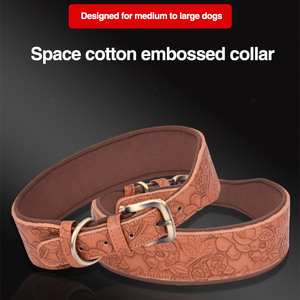 Venta al por mayor de cuero impreso ancho Collar de perro fabricante suave Collar de entrenamiento para perros medianos y grandes - Product Image 6