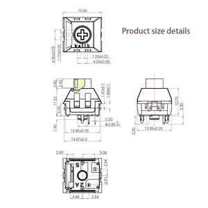 Interruptor Kailh Box <span class=keywords><strong>Jellyfish</strong></span> V2 RGB SMD 60g interruptores para teclado mecánico Mx Stem interruptor lineal transparente de 5 pines - Product Image 2
