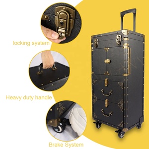 Carrito de Peluquería con Ruedas, Maleta de Maquillaje Rodante, Maleta de Barbero, Maleta de Viaje para Estilistas - Product Image 4