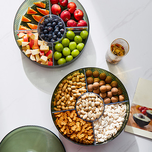 Transparent Multi Layer Fruit Plate Round <b>Stackable</b> Snack <b>Storage</b> <b>Container</b> With Lid For Kitchen Party Desktop Display - Product Image 3
