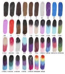 Locs trenzas de Crochet extensiones de cabello recto pelo trenzado sintético de cerraduras 20 hebras de cabello Ombre - Product Image 2