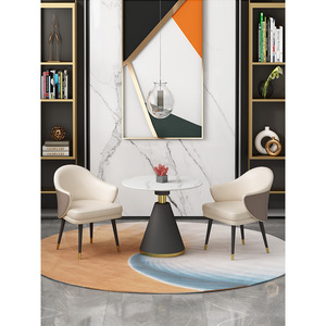 Nordic Style <b>Round</b> Negotiation <b>Table</b> With <b>4</b> <b>Chairs</b> Minimalist Design For Business Reception <b>And</b> Leisure Areas - Product Image 4