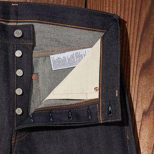 Jeans Clásicos de Algodón Crudo Personalizados al por Mayor para Hombre, Jeans Clásicos de Mezclilla Selvedge con Botones, Jeans Selvedge de Alta Calidad - Product Image 5