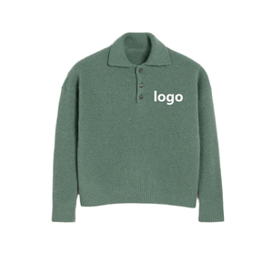 Polo en laine mélangée alpaga 12GG pour homme – Pull de luxe doux et élégant, style <span class=keywords><strong>Old</strong></span> Money – Vêtement haut de gamme en gros - Product Image 1