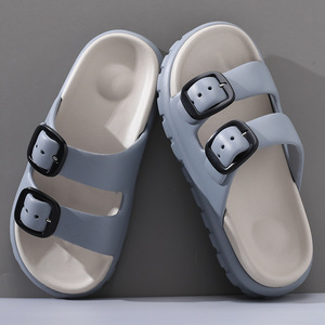 Sandales d'été pour hommes, noires, à semelle épaisse, antidérapantes, pour la plage, confortables, résistantes à l'usure, tongs pour adultes - Product Image 4
