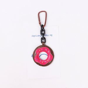 Cute Cartoon Donut Nylon <b>Rope</b> Keychain Couple Style Bag Pendant Made of Zinc Alloy - Product Image 2