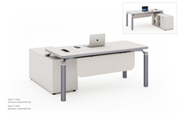 Bureau de direction en forme de L en panneaux de particules de style moderne avec armoire intégrée pour immeuble de bureaux - Vente en gros