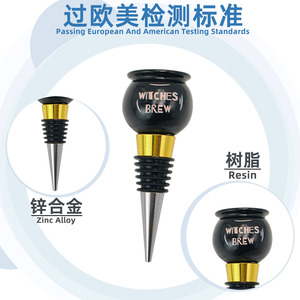 Christmas Wine Stoppers Zinc Alloy Bottle Stopper With Cork And Metal Cap For Red Wine Whiskey Bar Accessories - Product Image 5
