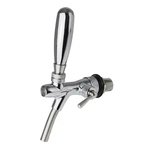 Brew Rumah 35Mm Shank Thread Chrome Plating Adjustable Beer Tap Faucet Kontrol Aliran untuk Draft Beer Dispenser