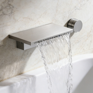 Waterfall Bathtub Faucet Wall Mounted Rectangular Shower Head Single Handle Dual Control XB-B004 - Product Image 2