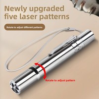 Pointeur laser et lampe torche 3-en-1 moderne rechargeable par USB-C en acier inoxydable avec lumière UV pour chats - Jouet interactif pour animaux de compagnie