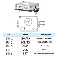 Aosong ACD1100 Modul Sensor Karbon Dioksida NDIR Inframerah Akurasi 2% Waktu Respons 0,5-1 Detik Output UART -20~+50 Catu Daya 5V 0-95%RH