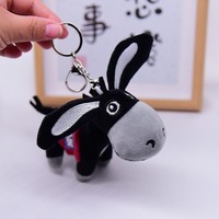 Porte-clés pendentif en peluche petit âne mignon en alliage, décoration pour sac à dos, disponible en lot pour marché ou machine à griffes