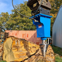 Mini séparateur de bûches à cône, Machine de division d'excavateur, séparateur de bois à vis