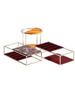 Table basse italienne de luxe simple en acier inoxydable, table d'appoint moderne minimaliste pour salon, combinaison table basse en marbre