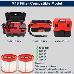 Cartouche filtrante Milwaukee M18 49-90-1900, pièce de rechange pour aspirateur à fibres haute efficacité - Product Image 5