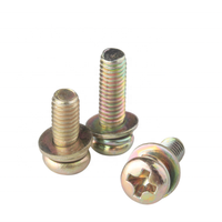 Acier zingué croix encastrée combinaison tête cylindrique sems vis à métaux avec rondelle
