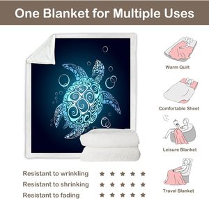 Sea Turtle Fleece <strong>Throw</strong> Blanket Soft Beach Theme Teal Turquoise Plush Sherpa Blanket <strong>for</strong> Couch <strong>Chair</strong>, <strong>Throw</strong> - Product Image 5