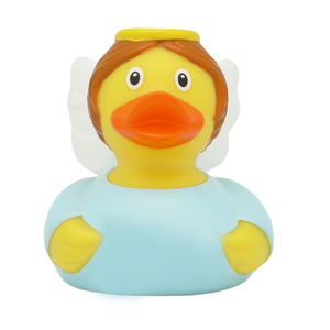 Jouets de bain exclusifs <span class=keywords><strong>Angel</strong></span> en caoutchouc de 3 pouces, canards en plastique personnalisés pour bébé, motifs uniques, vente en gros, mini et petits - Product Image 1